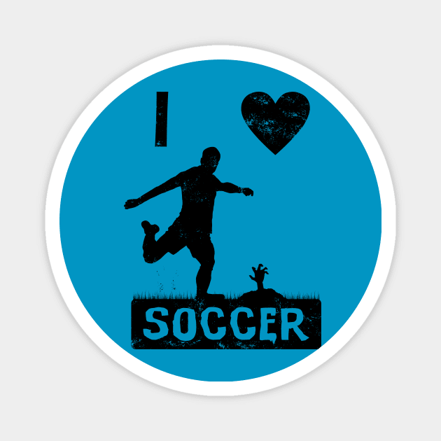 I Love Soccer soccer player Magnet by Lomitasu